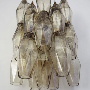 Murano Italian POLIEDRI smoked- transparent glass.  wall sconces/appliques