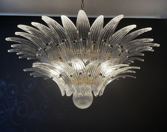 Murano Chandelier Original Palmette, crystal  glasses - 58 crystal glassess palms