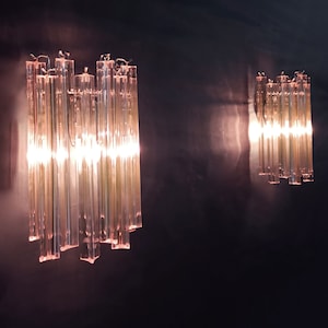 VENINI style  Murano wall sconces  – 9 pink triedri