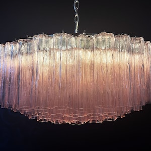 Large Murano glass Chandelier - 101 Rose tube glasses 25cm