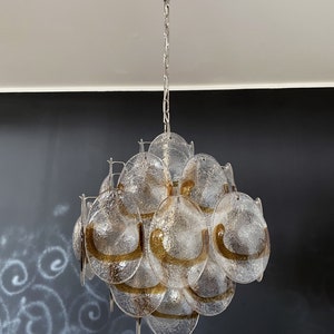 Italian Murano chandelier - 36  Murano handmade glasses SHELLs amber color
