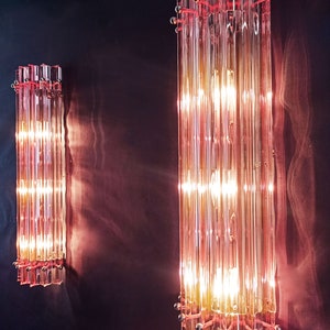 Pink Murano wall sconces – Pink triedri - Column model