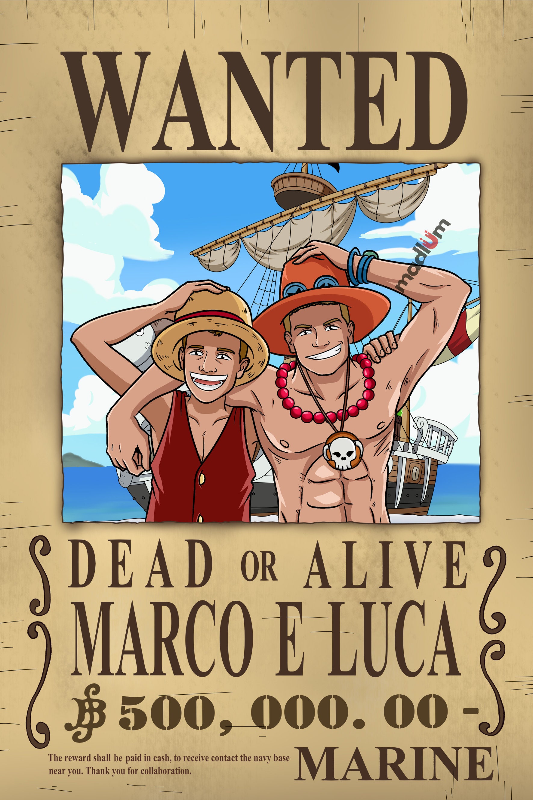 The Best Birthday Gift for One Piece Lover, Custom Wanted Poster From  Photo, Personalized Gift Luffy, Zoro, Nami, Wanted Poster Digital 