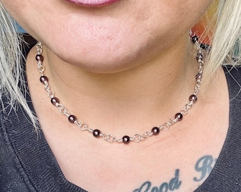 Chic Brown and Silver Necklace