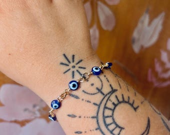 Gold Evil Eye Bracelet