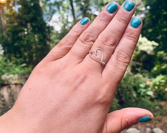 Silver Wire Heart Ring