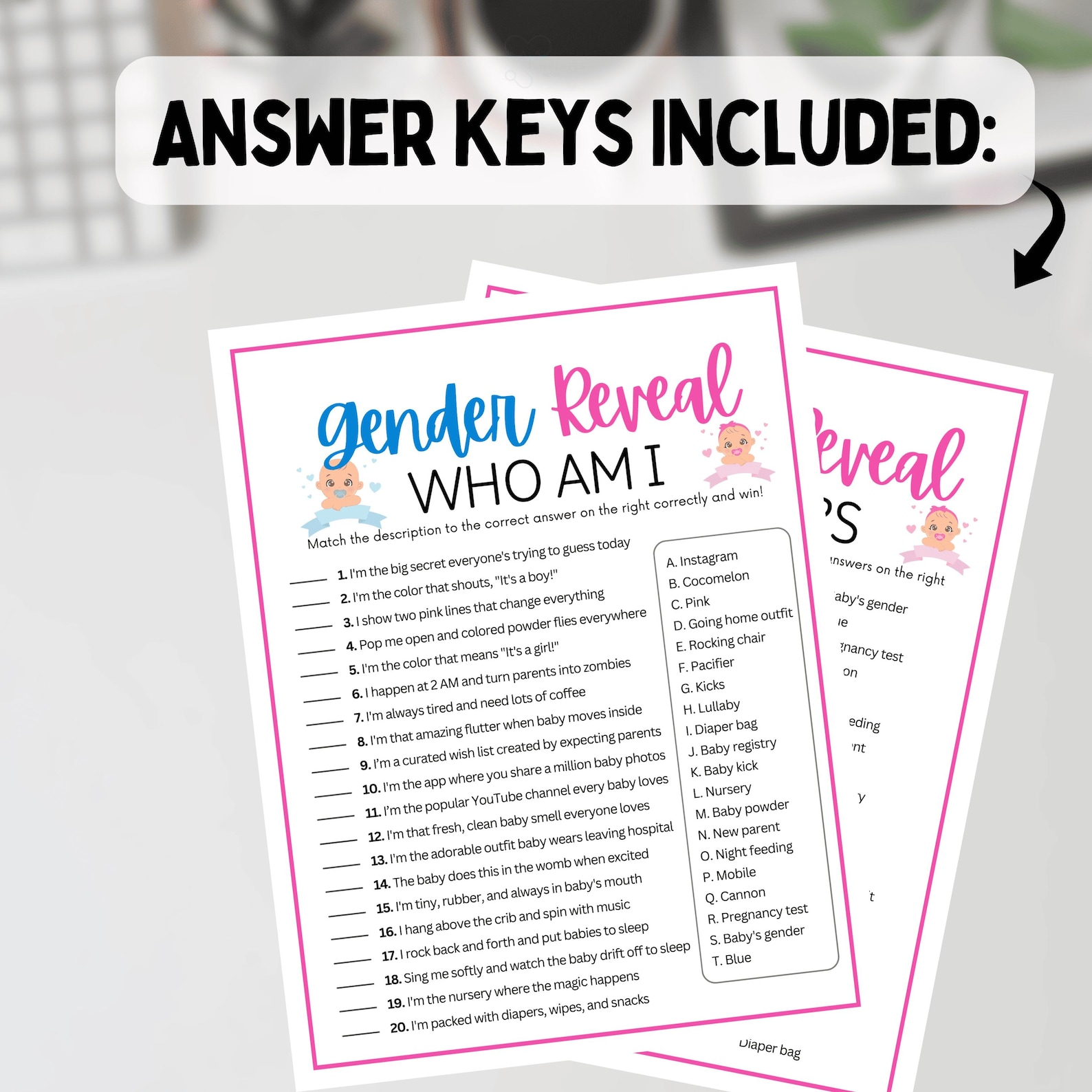 Doctor Gender Riddle Gender Reveal Who Am I Riddles, Gender Reveal Party Games, Printable ...
