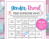 Gender Reveal Find Someone Who Bingo, Fun Gender Reveal Game for Groups, Boy or Girl Gender Reveal Party, Blue or Pink Gender Reveal Bingo