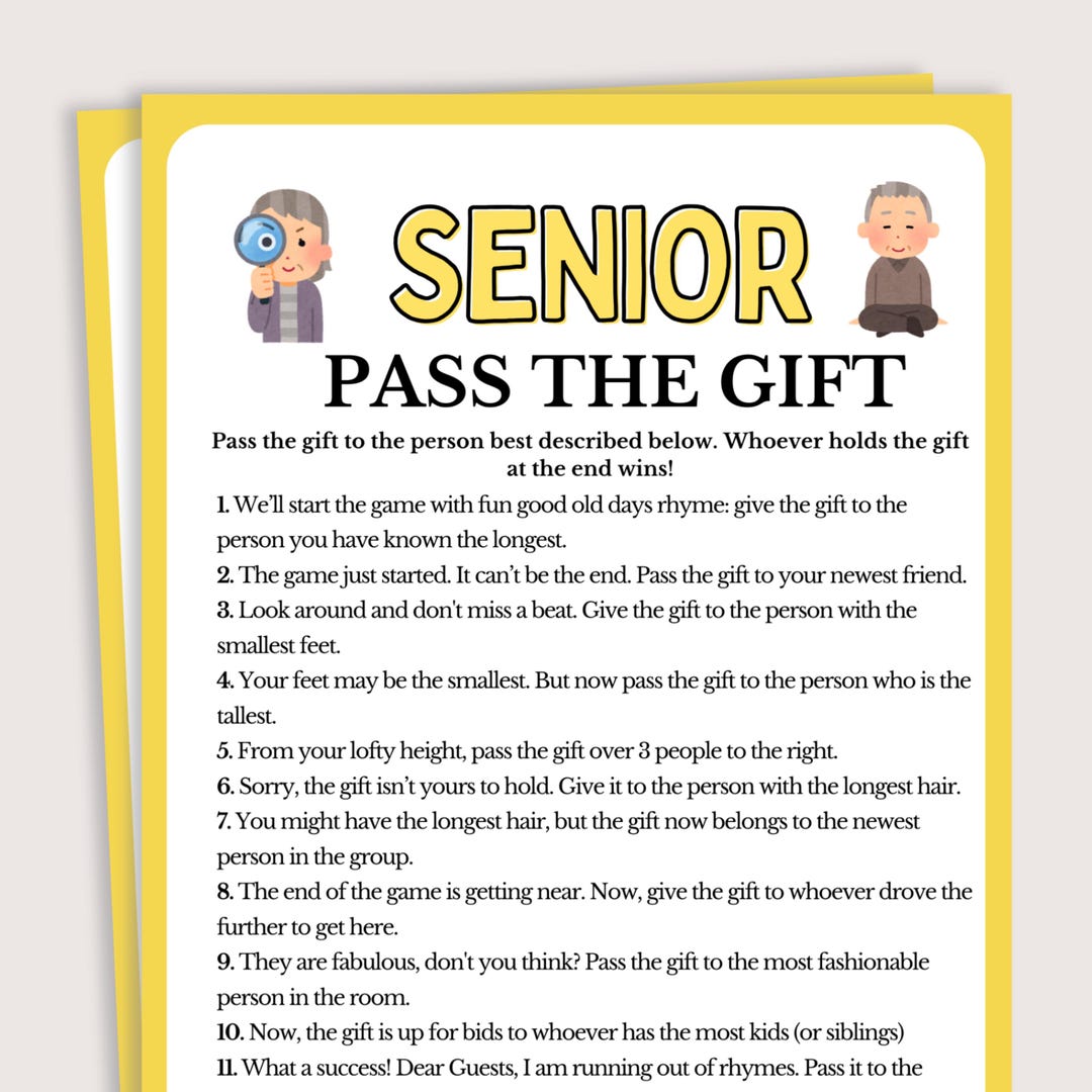 Senior Pass the Gift Game, Pass the Prize Game, Group Senior Citizen ...