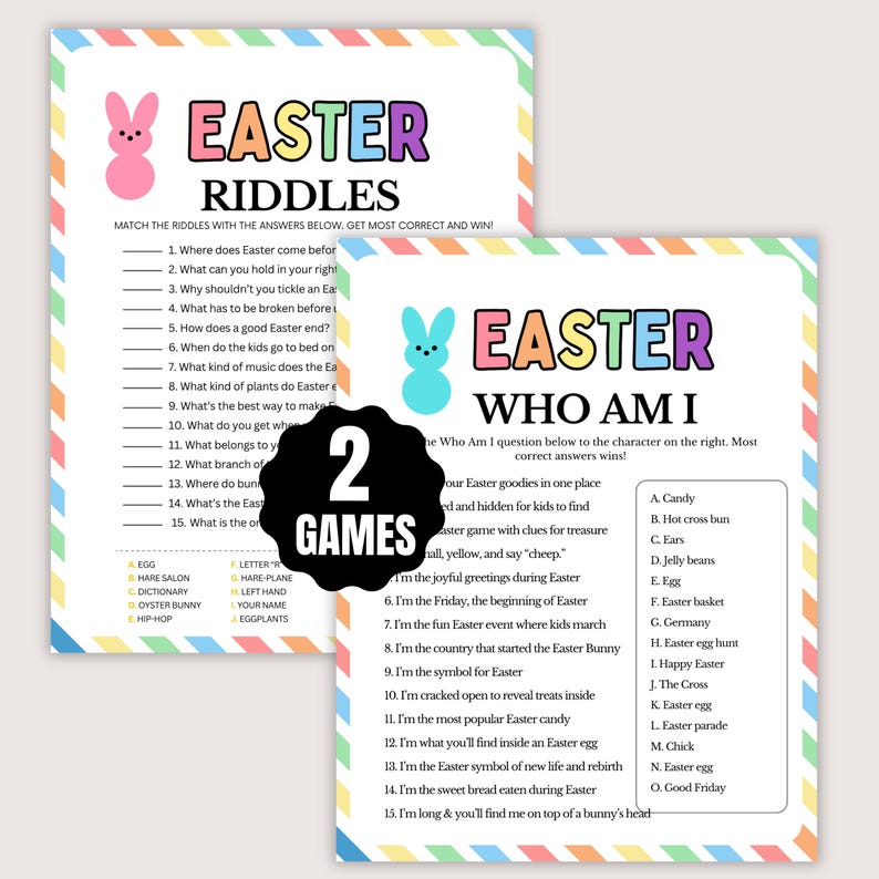 Easter Riddles, Who Am I Riddles, Fun Easter Games, Printable Easter ...