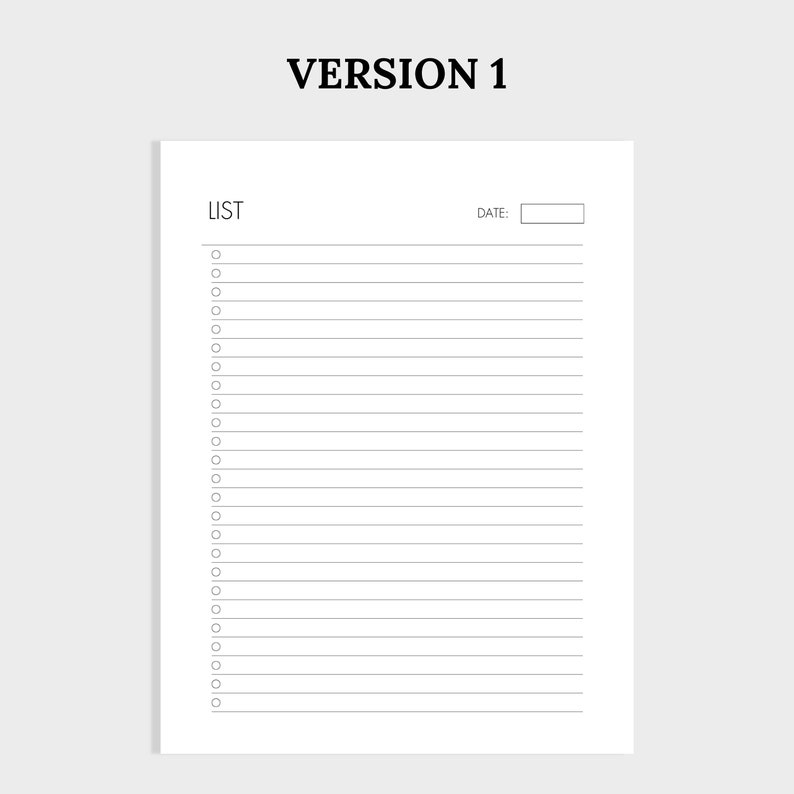 Blank List Template, Printable to Do List, Productivity Planner, Simple ...