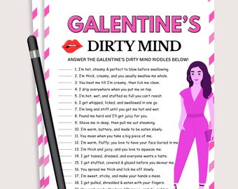 Galentines Day Dirty Minds Game, Fun Galentines Game for Adults, Printable Girls Night Activity, Indoor Valentines Party Drinking Game