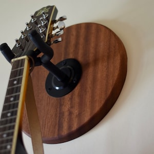 Wall-Mount Instrument Holder, Sapele // Solid Wood Instrument Display for Guitar, Banjo, Ukulele, Mandolin