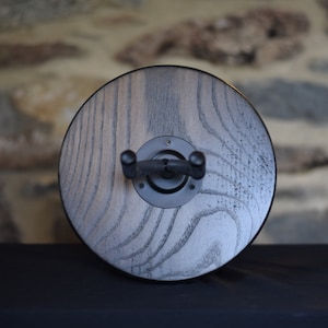 Wall-Mount Instrument Holder, Stained Oak // Solid Wood Instrument Display for Guitar, Banjo, Ukulele, Mandolin