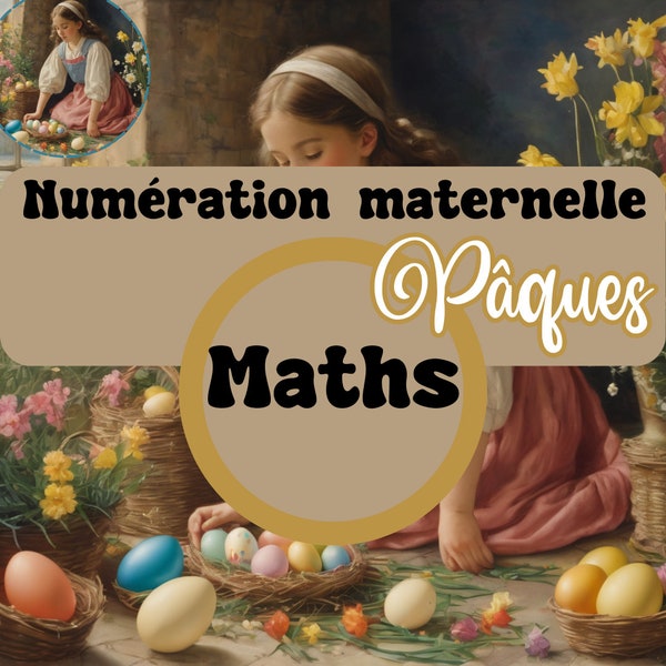 Pâques  - Chasse aux oeufs avec paniers  * Matériel pédagogique mathématiques