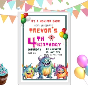 Monster bash invite | Monster Birthday Invitation | Little Monsters Invitation | Monster Birthday Party | Digital Download
