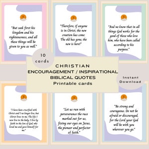 Cartes imprimables de citation d'inspiration biblique | La motivation chrétienne cite des cartes flash | Cartes d'encouragement | Téléchargement instantané | Fichiers numériques