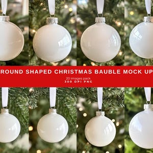 Round Christmas Bauble Mock up Bundle - Digital Ornament Mock-up&#39;s for Holiday Decor - Tree Ornament Templates. Instant Download