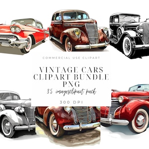 Instant Download | Retro Cars | Cars Png | Commercial Use | Vintage Cars Digital Download | Old Cars Clipart For Tshirt | Father Day Png