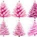 Pink Christmas Tree Clipart Bundle | 15 Winter Trees PNG Clipart ...