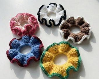 Crochet Ruffle Scrunchie Pattern, Easy Beginner Hair Accessory (PDF Pattern)