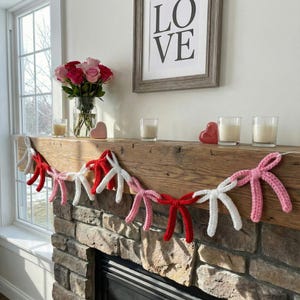Crochet Bow Garland Pattern: Valentine's Day Decor, Beginner-Friendly, DIY, Holiday and Nursery Garland
