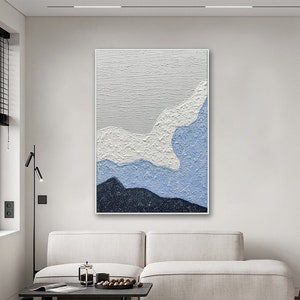 blue textured wall art Dark blue abstract painting blue abstract art blue artwork blue canvas wall art blue wall art blue and white artwork