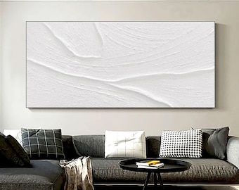 white textured wall art white abstract art painting white wall art white 3D Textured art white abstract painting white abstract wall art