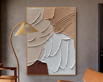 3D Texture Art Earth Tone Painting Cream Painting Neutral Wall Art Beige Painting Heavy Texture Painting Boho Painting Scandivinian Art