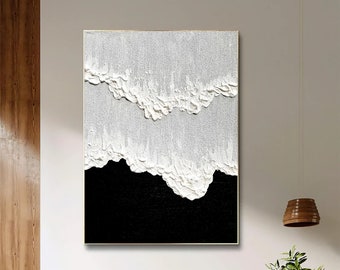 Black and white Abstract Art Black and white canvas art Black Abstract art Black Textured Art Black Wall Art black frame wall art