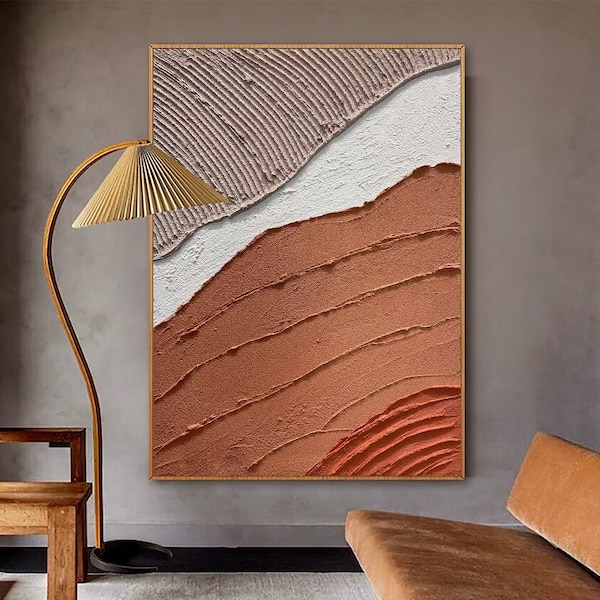 Large Wabi-Sabi Wall Art Boho Wall Art Terracotta Wall Art Terracotta Texture Art Textured Wall Art 3D Texture Art Minimalist Wall Art