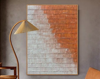 Earth Tone Wall Art Terracotta Abstract Painting Orange Wall Art 3D Texture Painting Heavy Texture Painting Mid Century Modern Boho Wall Art