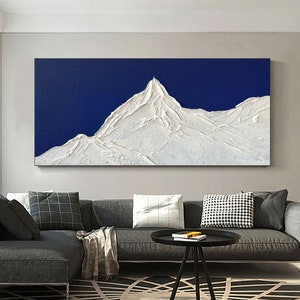 Blue and White Abstract Painting Blue Abstract Textured Painting White Abstract Textured Painting Modern Acrylic Painting Minimalist Art
