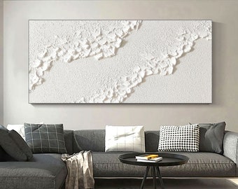 white textured wall art white abstract art painting white wall art white 3D Textured art white abstract painting white abstract wall art