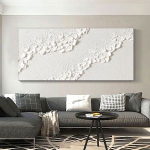 white textured wall art white abstract art painting white wall art white 3D Textured art white abstract painting white abstract wall art