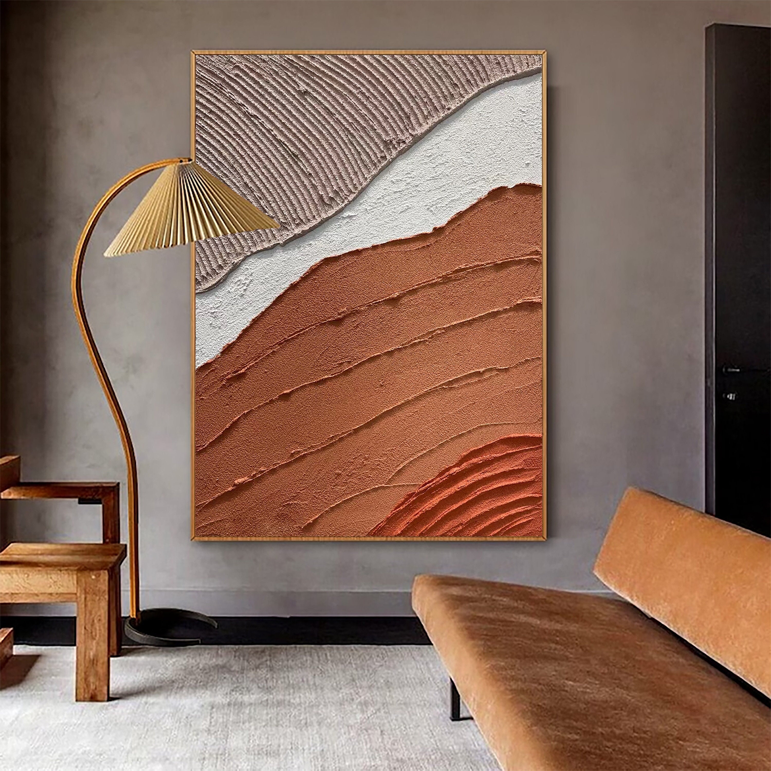 Large Wabi-Sabi Wall Art Boho Wall Art Terracotta Wall Art Terracotta Texture Art Textured Wall Art 3D Texture Art Minimalist Wall Art