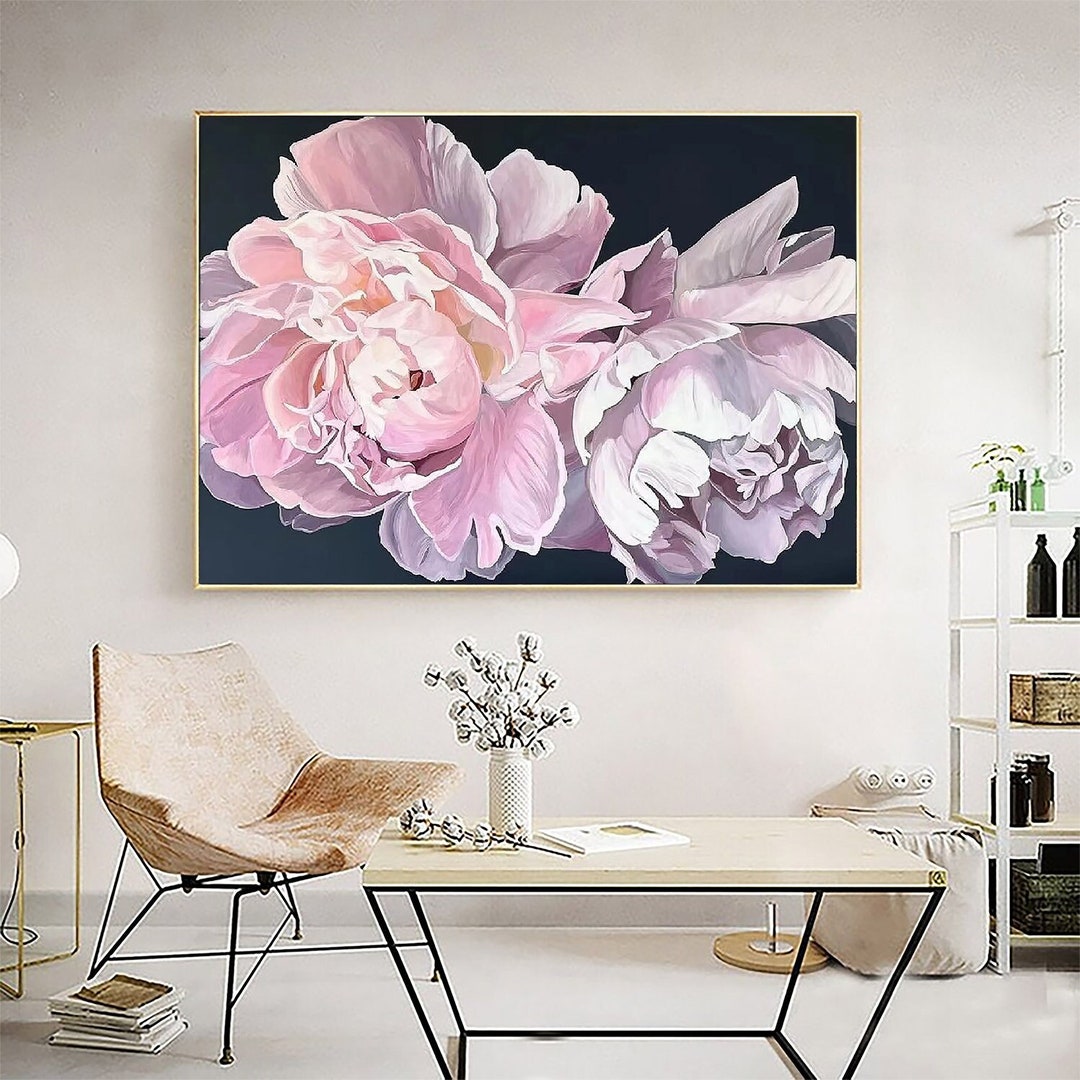 Pink Peonies | Floral Wall Art | Framed Wall Art | Living Room Wall ...