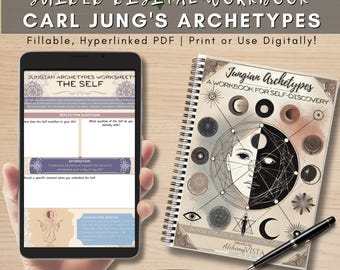 Jungian Archetypes Digital Journal Fillable PDF, Self-Discovery Workbook, Printable Reflection Guide, Personal Growth & Mindfulness Tool