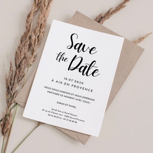 Sarah - Save the date wedding - minimalist, romantic, modern - Canva Template