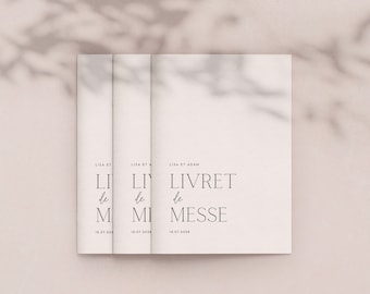 LISA - Livret messe mariage - minimaliste, rétro, élégant -  Template Canva