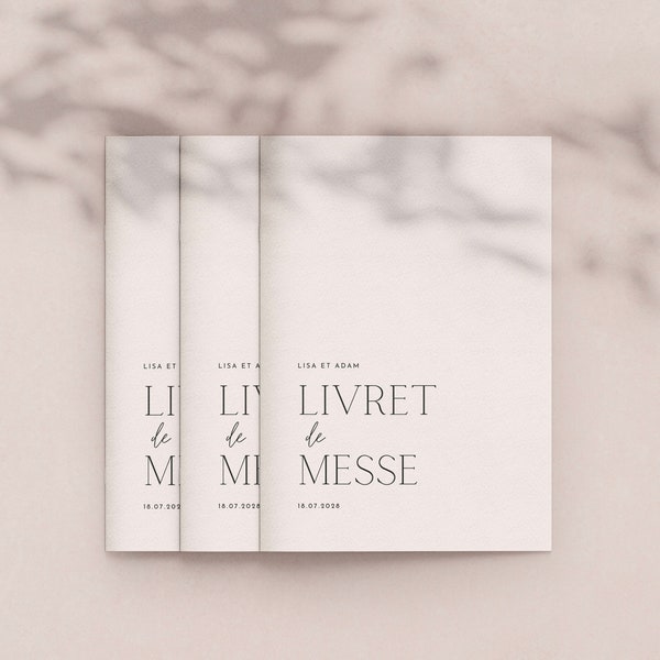 LISA - Livret messe mariage - minimaliste, rétro, élégant -  Template Canva