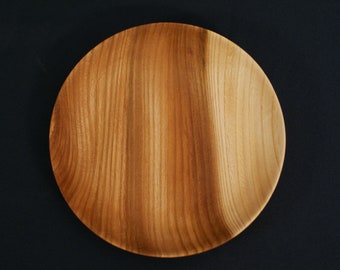 Dessert plate in Elm and Corrugated Maple wood, 18cm, noble food grade wood