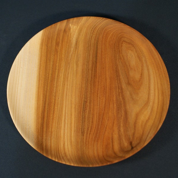 Assiette plate en bois d'Orme et d'Érable Ondée, 25cm, bois noble alimentaire