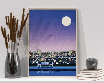 Hiroshi Nagai Art Print: Retro Sunset, Airplane Wall Decor