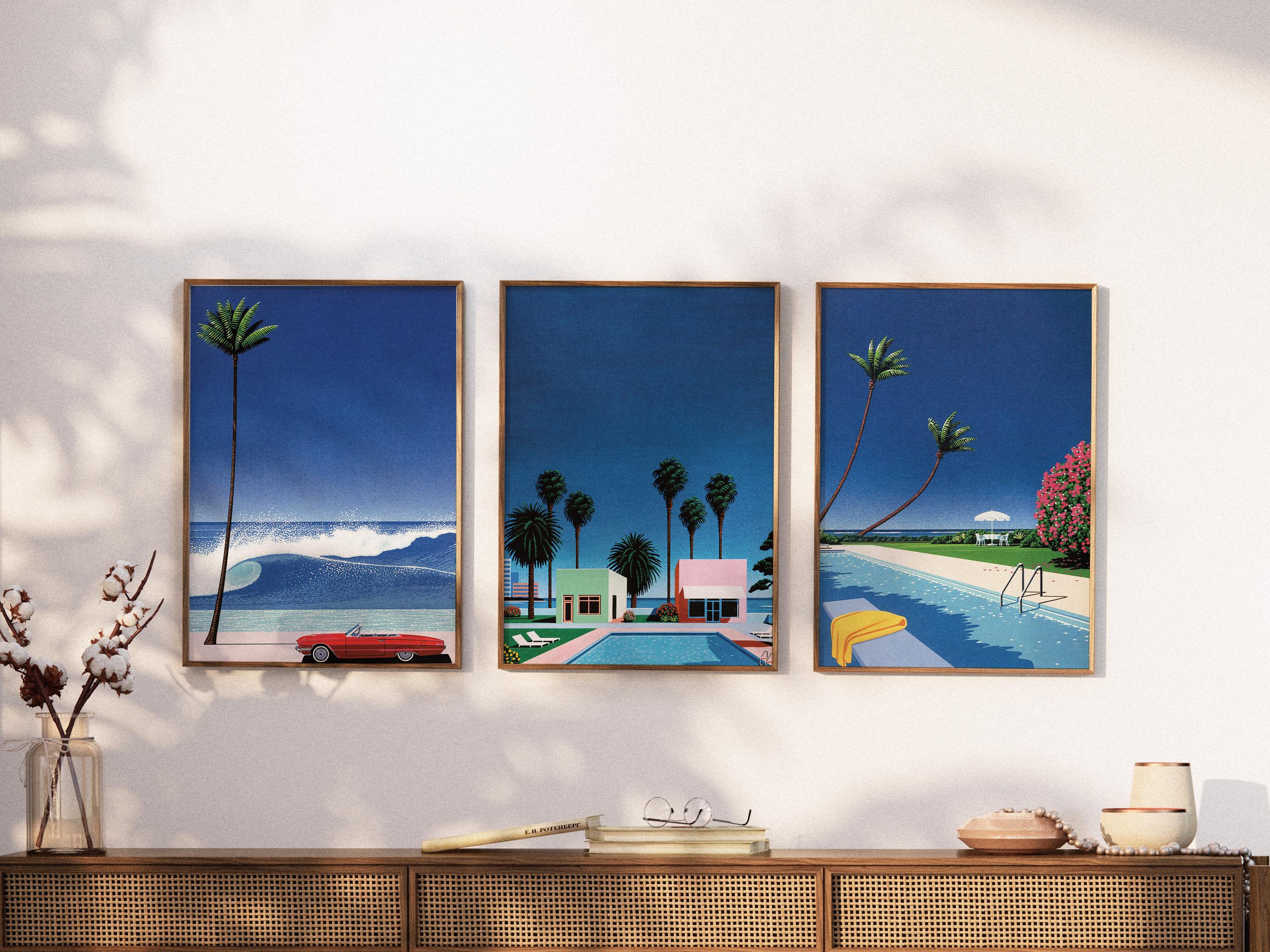 AISHITERU HAGUSHITE. ポップアート Autumn Hiroshi Nagai Poster, Fall Seasonal Landscape Art, Japanese