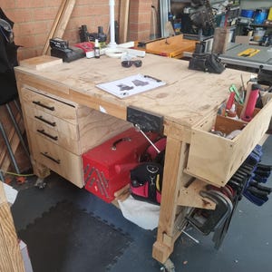 DIY Wood Workbench Plans - Digital Download | Step-by-Step Guide | Woodworking Project (METRIC ONLY)