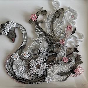 Paper quilling Black Swan