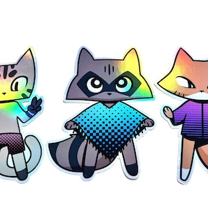 Animal Friends -- Furry Vinyl Stickers
