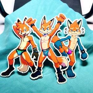 Fox Jox --  Furry Vinyl Stickers