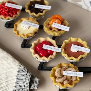 Mini Pies 3 inch Various Flavours/Sizes of Small Pie Candles Unique Fake Food Candle Realistic Gift